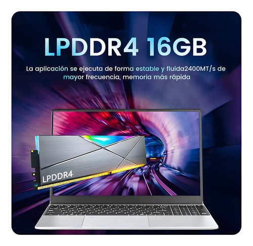 Laptop Intel Celeron Ddr4 16 Gb Ram 1024 Gb Ssd Plata 15.6