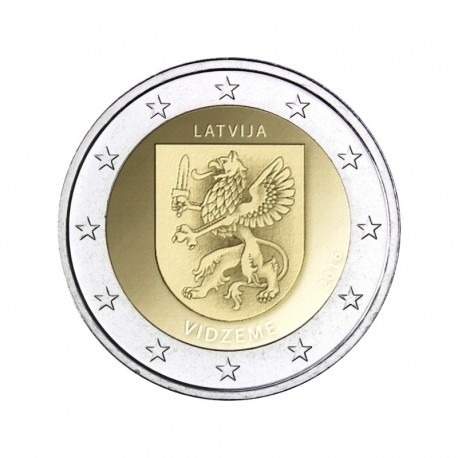 Letonia Moneda 2 Euros -  Región Vidzeme 