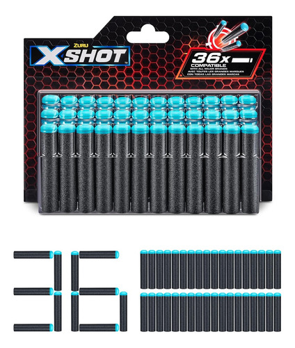 Pack De Dardos Compatibles Dardo De Espuma Goma Xshot Zuru