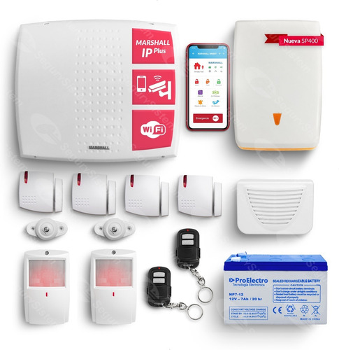 Kit Alarma Domiciliaria Inalámbrica Marshall Ip Wifi Sensor