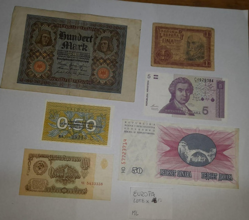 Billetes Europa. Lote X 17 Unidades