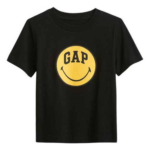 Polera Bebé Gap Smiley Manga Corta Negro