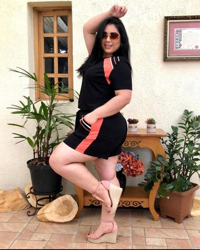 Imagem 5 de 9 de Conjunto Feminino Short Blusa Plus Size Alfaiataria 46 Ao 52