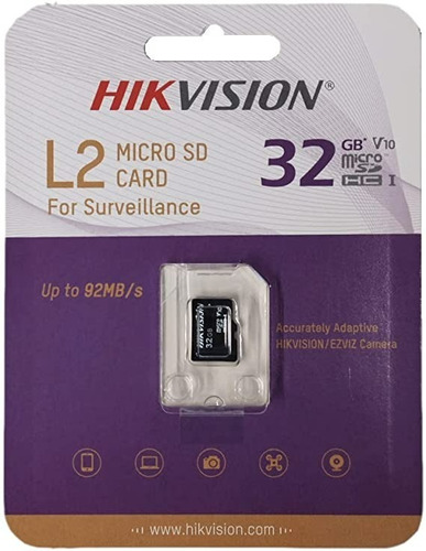 Imagen 1 de 1 de Micro Sd Clase 10 L2 Hikvision Hs-tf-l2(std)/32g/p