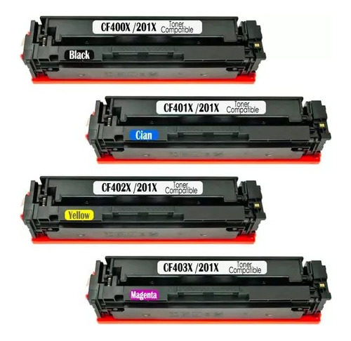 Pack 4 Toner Genericos 201x Cf400x Laserjet Pro M252dw/m277