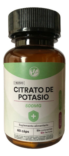 Citrato De Potasio Máxima Pureza  500mg - 60 Caps