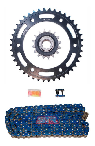 Kit Sprockets Bmw F800 Gs 42/16d 10.5mm + Cadena Rk Azul