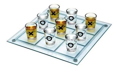 Juego De Bebida Shots Gato Tres En Raya, Vasos De Chupito Color Transparente