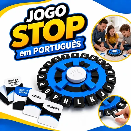 Jogo Palavras Stop Português Relé Adedonha Letras Brinquedo Educativ