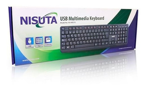 Teclado Usb Nisuta Con Cable Español Multimedia Con Ñ