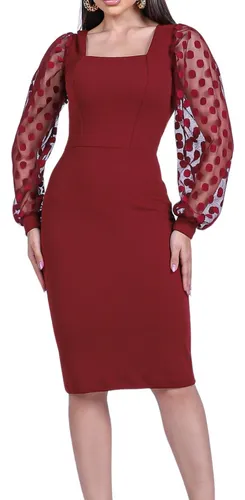 Vestido midi justo best sale marsala