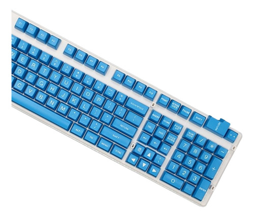 Kit De Teclas De Perfil Sa 108 Teclas Letras Blancas Azules