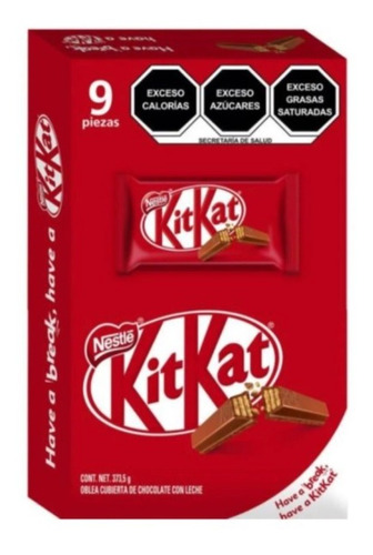 Kitkat Chocolate Paquete Con 9 Pz De 41.5gr (5 Cajas)