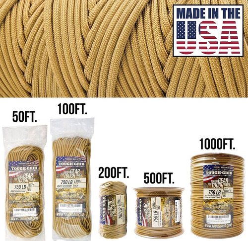 Imagen 3 de 10 de Cuerda Paracaidas Paracord Nylon 305mts. 750lb Grado Militar