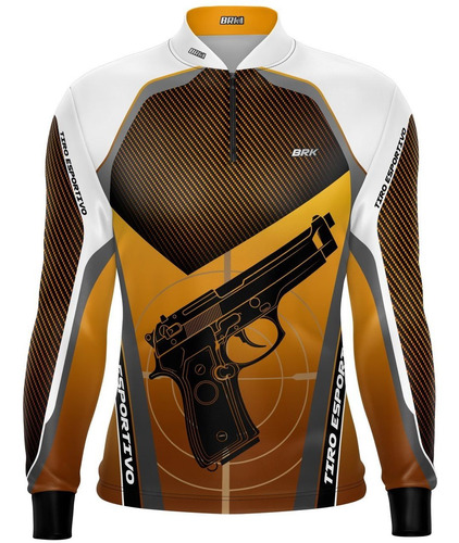 Imagem 4 de 7 de Camisa Tiro Esportivo Brk Atirador Laranja Com Fpu 50+