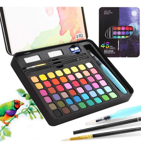 48 Colores Pinceles Para Acuarela Brillante