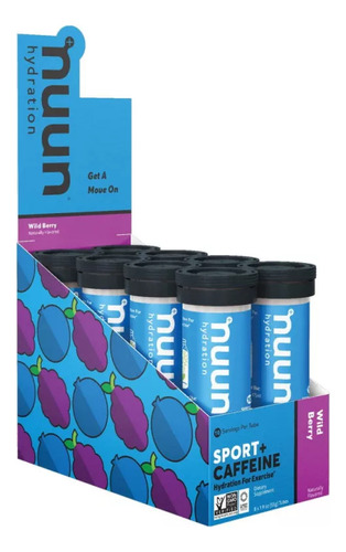 Hidratacion Nuun Sport Caja Wild Berry Caffei 8pz Nuunhwil8c