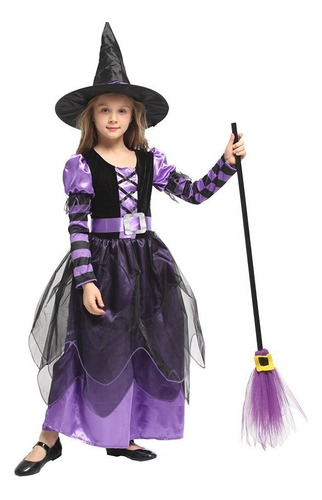 Disfraz De Bruja Mágica Para Niños De Halloween Cosplay
