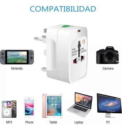Adaptador De Enchufes Con 2 Usb Para Utilizar En Bolivia