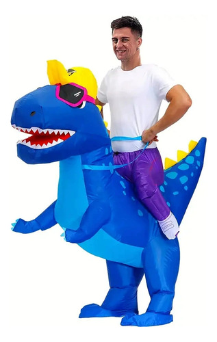 Disfraz Inflable De Dinosaurio Con Jinete, Modelo 19