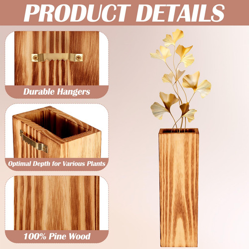 Paquete De 4 Maceteros De Madera Para Plantas De Interior