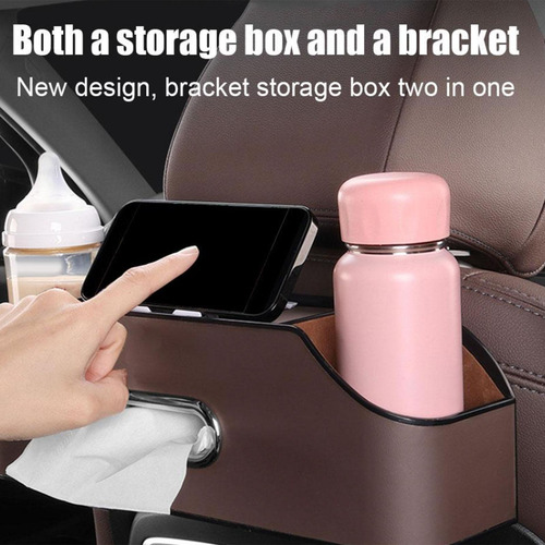Caja De Almacenamiento Trasera Para Asiento De Marron Oscuro