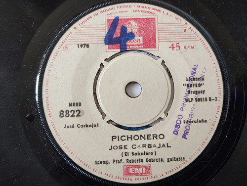 Vinilo Single De Jose Carbajal - Pinochero  ( B91