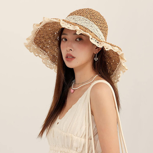 Sombrero De Paja Plegable Para Mujer Upf50 Protección Solar