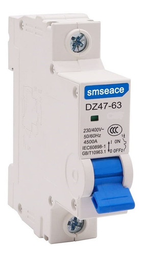 Pastilla Interruptor Termomagnético 63 Amper 1p Vca Riel Din