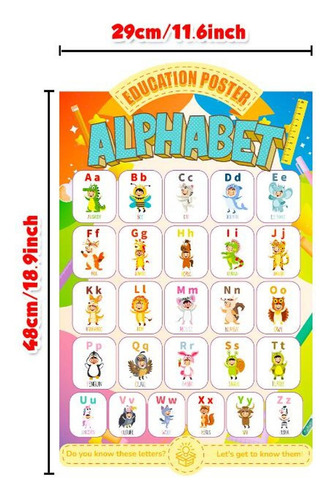 Conjunto De 4 Pósteres Educativos Para Niños, Abecedario