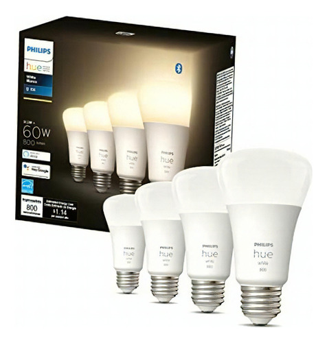 Philips Hue Inteligente Paquete De 4 Blanco Calido Bluetooth