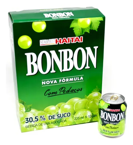 comprar Suco Uva Verde Pedaços Coreano Bon Bon Caixa 12 Latas