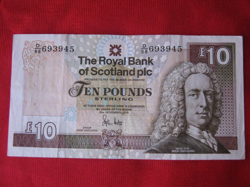 Escocia,banco Real De Escocia  10 Libras 30 Noviembre 2010