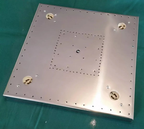 Base De Aço Inox 30cm Kyoto 128 Furos Montagem Lustres