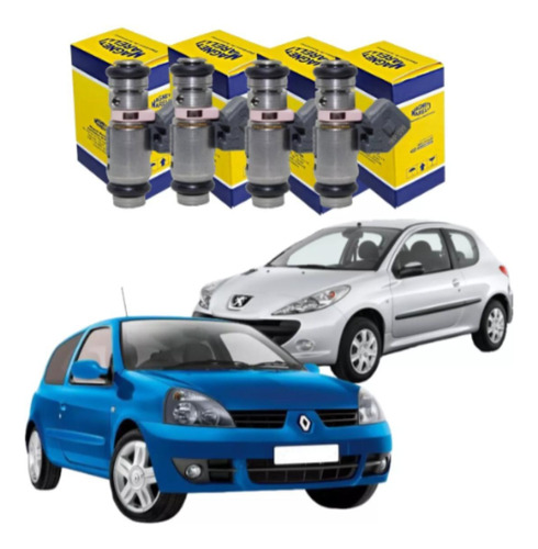 4 Bico Injetor Clio Peugeot 206 1.6 Magneti Marelli Iwp099