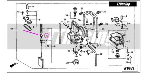 Base Mola Pistonete Carburador Cr125 Cr 125 2001 #1659