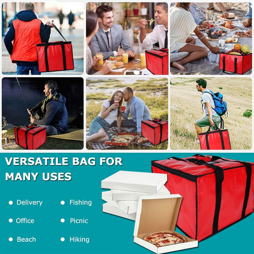 Cherrboll Bolsa De Entrega De Pizza Aislada, 20 X20x14 Pulga