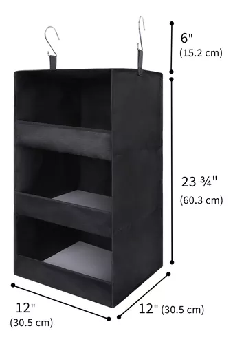 GRANNY SAYS Organizador de armario colgante de 3 estantes, estantes  plegables para colgar, organizador colgante para armario y caravana, gris,  28.9