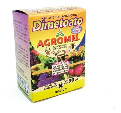 Imagen 1 de 2 de Agromel Dimetoato Insecticida Acaricida Cultivo Jardin 30 Cc