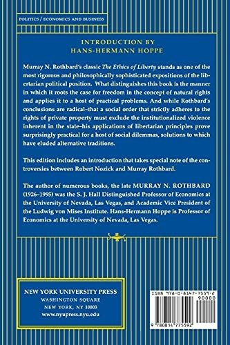 Book : The Ethics Of Liberty - Rothbard, Murray N.