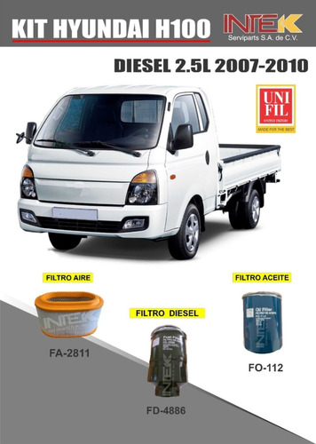 Kit De Filtros Para Hyundai H100 2.5l Diesel 2007-2010