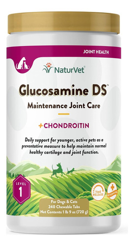Glucosamina Ds + Condroitina Naturvet 240 Tabletas Chewables