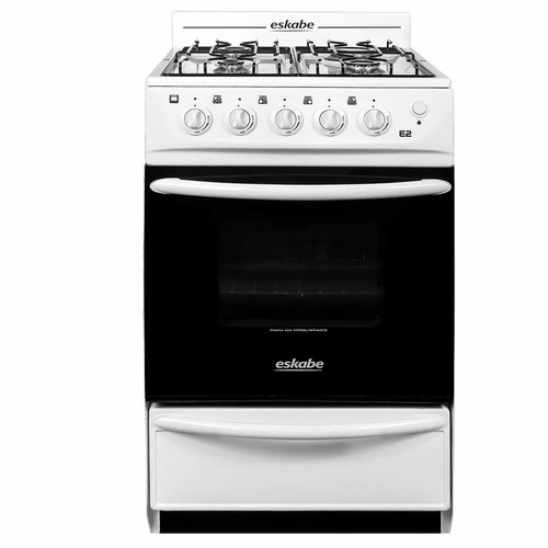 Cocina A Gas Eskabe Blanca E2 52cm Con Encendido Horno