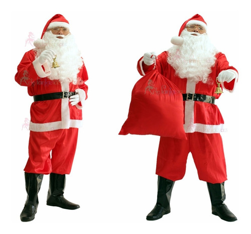 Fantasia De Papai Noel Plus Size Xgg Roupa Completa Kit G8