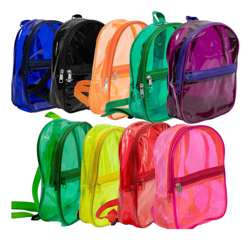 5 Mochilas Traslúcidas De Colores. Fiesta Infantil, Lonchera