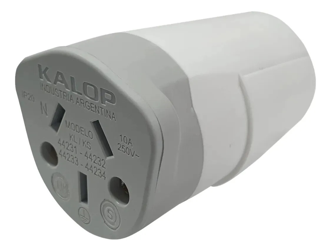 Ficha Hembra Toma Movil Kalop Heavy Duty 10a 250v Tierra X10