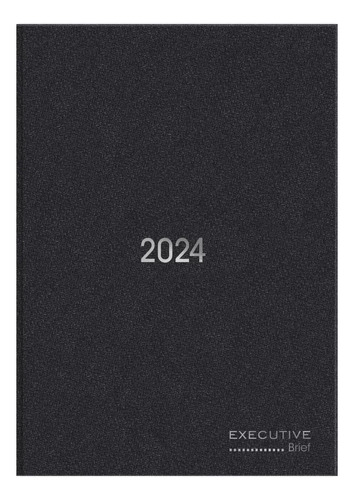 Agenda Diária Costurada Brief Executive Preta 2024 176f Cor da capa Preto Liso