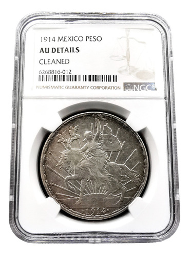 Moneda Un Peso Caballito Plata Original 1914 Certificado
