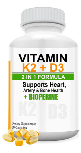 Vitamina K2 + Vitamina D3 Salud Huesos Corazon Suplemento