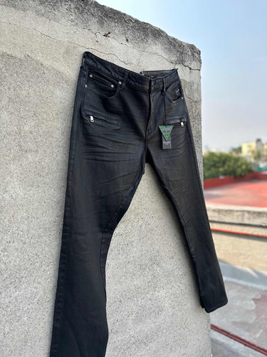 Pantalón O Jeans Guess Slim Tapered Encerado Talla 38
